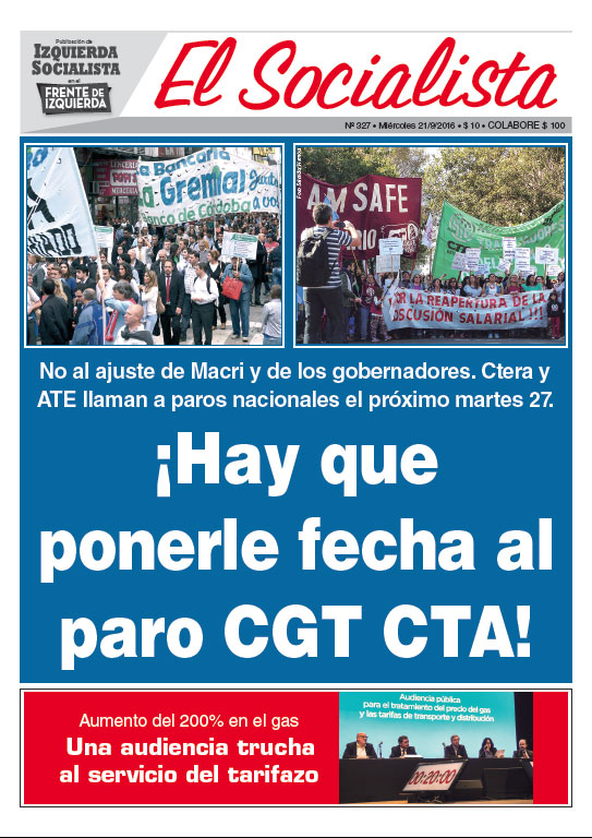 Tapa de la edición N°327 de nuestro periódico El Socialista