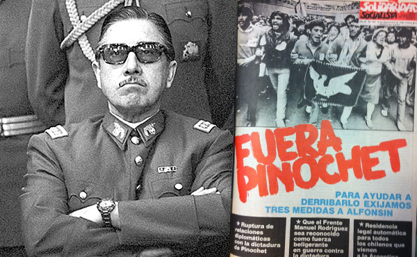 Foto del genocida Pinochet - Facsímil de la tapa de Solidaridad Socialista Nº 168, 16/9/1986.