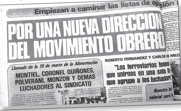 Imágen de nuestro periódico partidario de los años 80