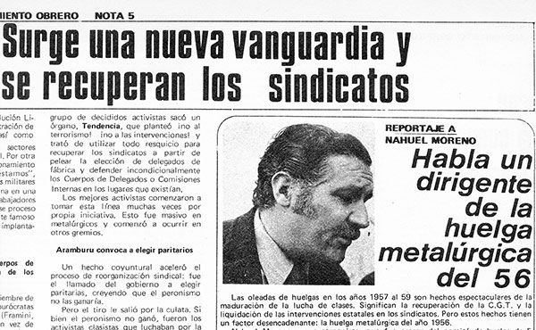 Facsímil del reportaje a Moreno en Avanzada Socialista de 1973