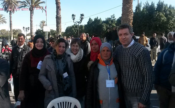 Junto a luchadoras tunecinas