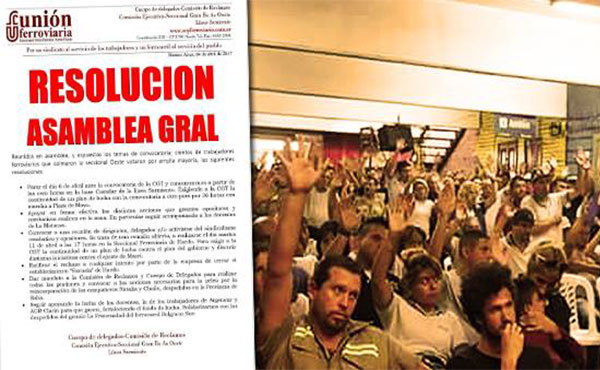 Martes 11/4 a las  17 horas en la Seccional Haedo de la Uni&oacute;n Ferroviaria
