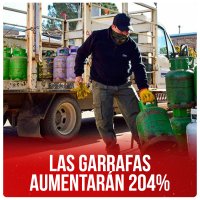 Las garrafas aumentarán 204%