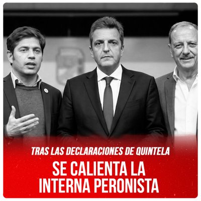 Tras las declaraciones de Quintela / Se calienta la interna peronista