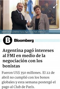 Repudio al pago de US$320 millones por intereses de la deuda