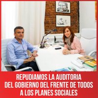 Repudiamos la auditoría del gobierno del Frente de Todos a los planes sociales