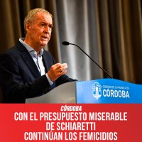 Córdoba / Con el presupuesto miserable de Schiaretti continúan los femicidios