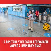La diputada y delegada ferroviaria volvió a limpiar en Once