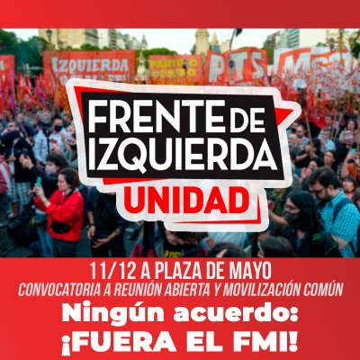 11/12 a Plaza de Mayo - Ningún acuerdo: ¡FUERA EL FMI!