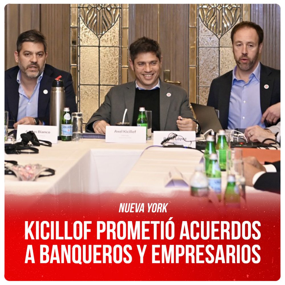 Nueva York / Kicillof prometió acuerdos a banqueros y empresarios