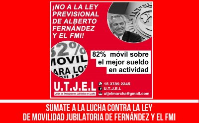 Sumate a la lucha contra la ley de movilidad jubilatoria de Fernández y el FMI
