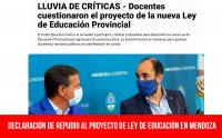 Declaración de repudio al proyecto de ley de educación en Mendoza