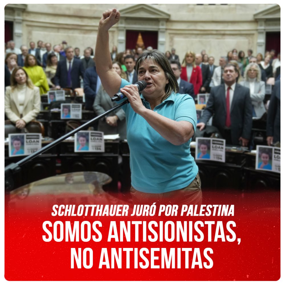 Schlotthauer juró por Palestina / Somos antisionistas, no antisemitas