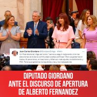 Diputado Giordano ante el discurso de apertura de Alberto Fernández