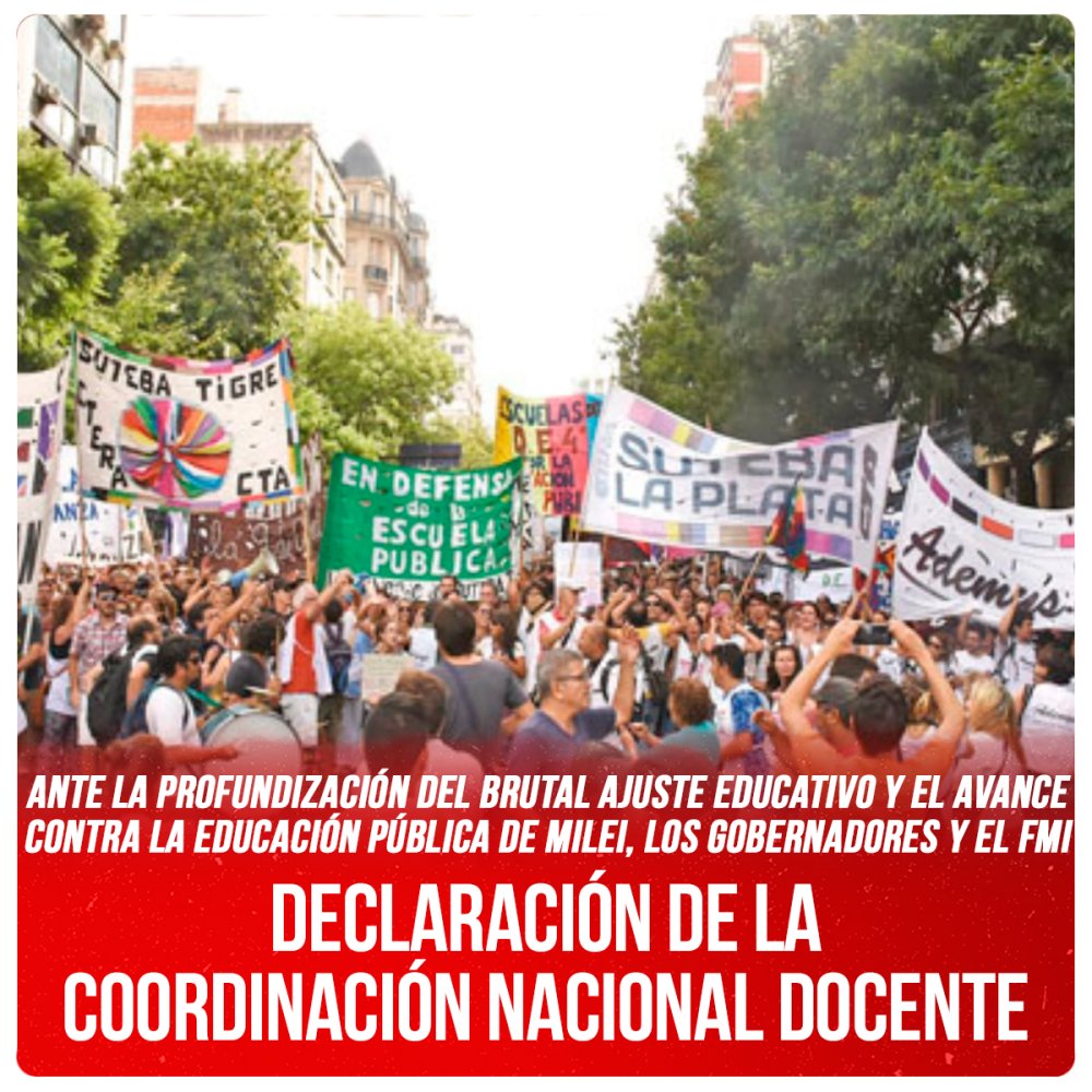 Declaración de la Coordinación Nacional Docente