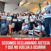 11 años de la Masacre de Once / Seguimos reclamando justicia y que no vuelva a ocurrir