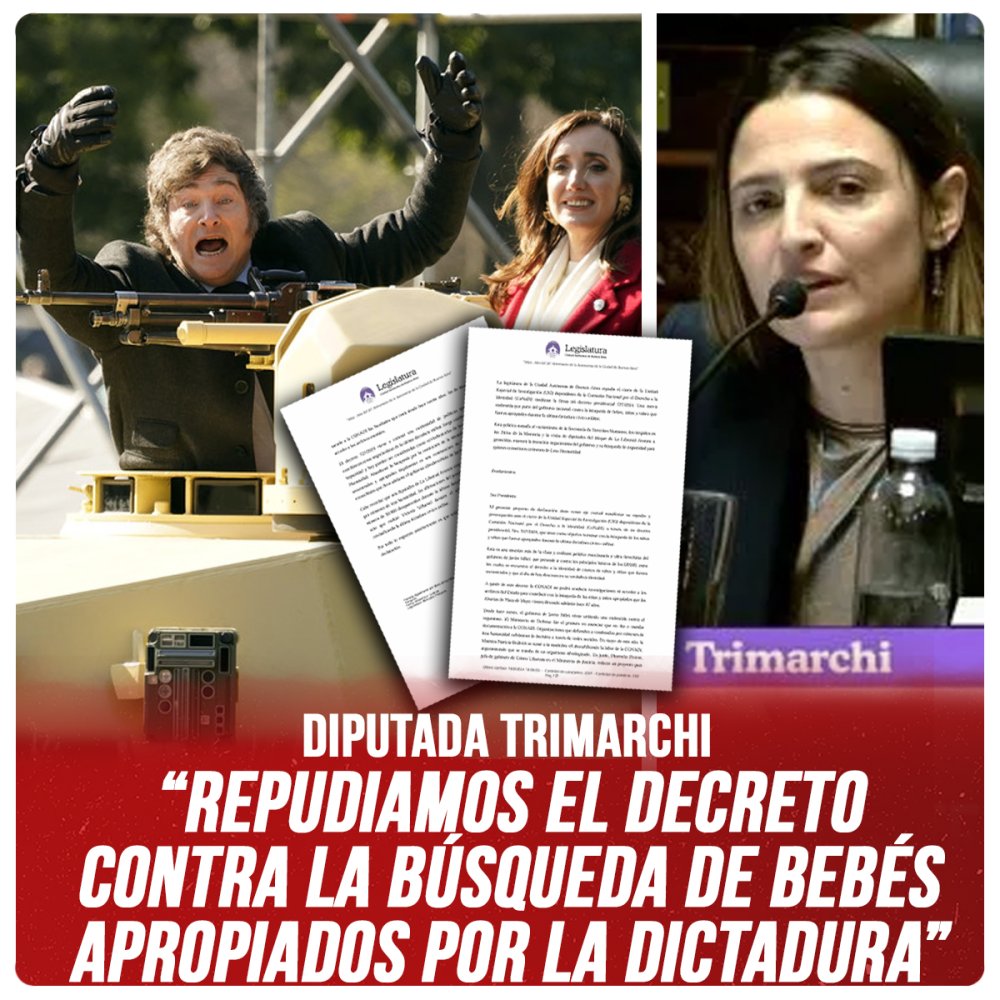 Diputada Trimarchi “Repudiamos el decreto contra la búsqueda de bebés apropiados por la dictadura”