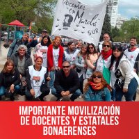 Importante movilización de docentes y estatales bonaerenses