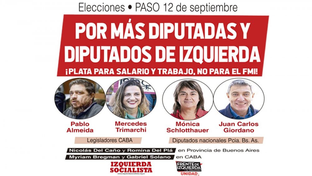Elecciones-PASO 12 de Septiembre / Por más diputadas y diputados de izquierda
