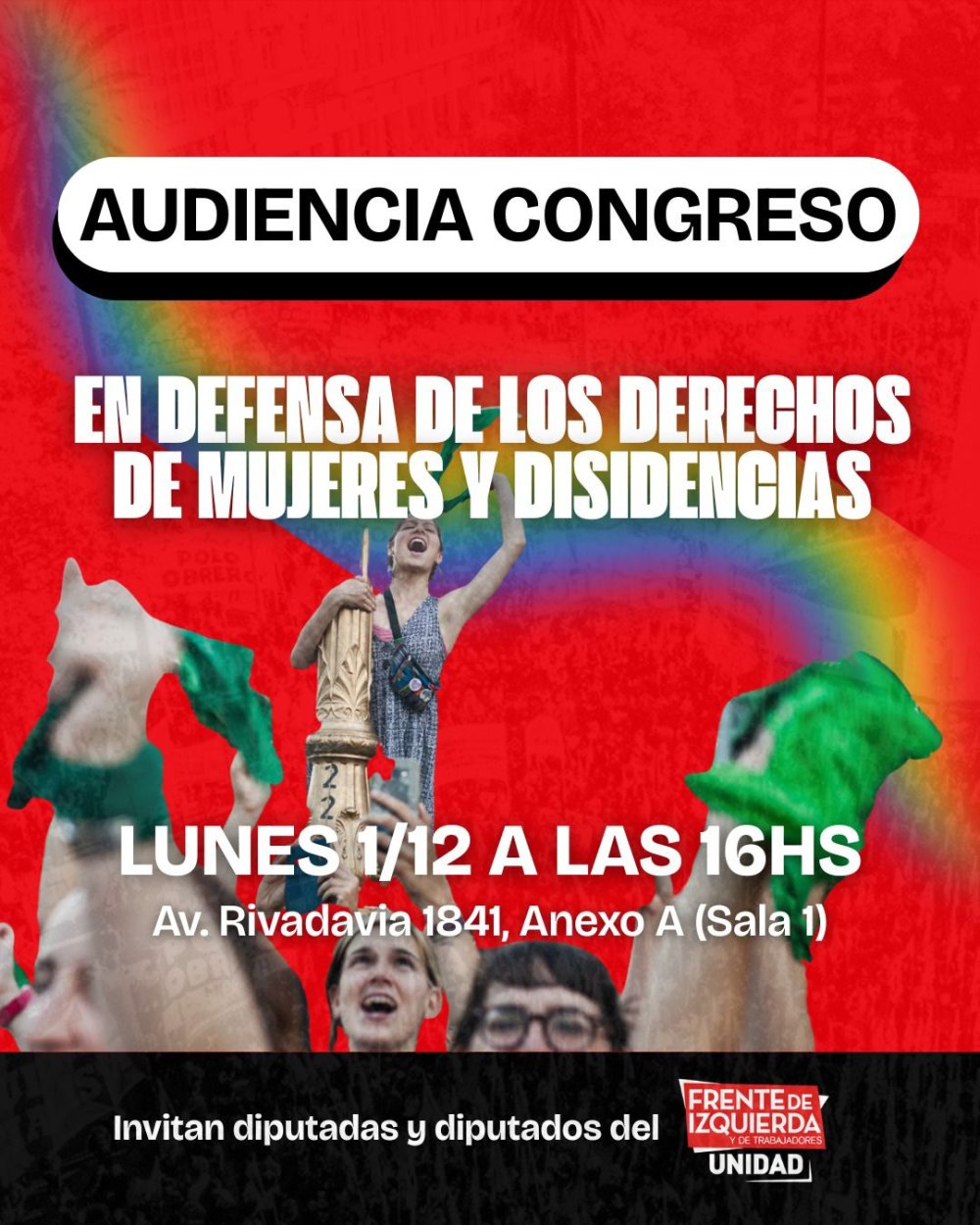 Audiencia pública en el Congreso en defensa de los derechos de las mujeres y disidencias