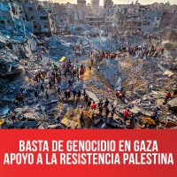 Basta de genocidio en Gaza. Apoyo a la resistencia palestina