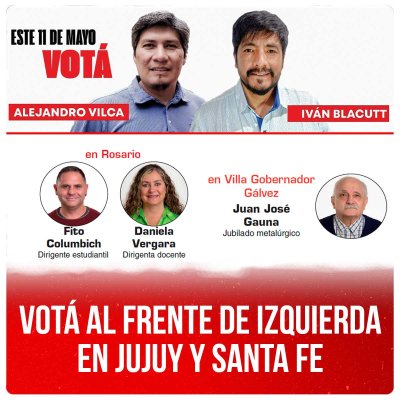 Votá al Frente de Izquierda en Jujuy y Santa Fe