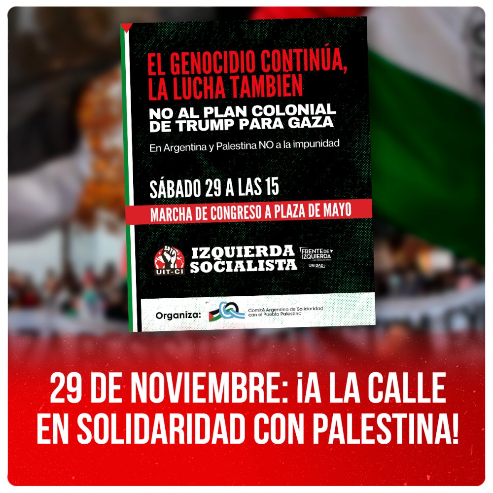 29 de noviembre: ¡A la calle en solidaridad con Palestina!