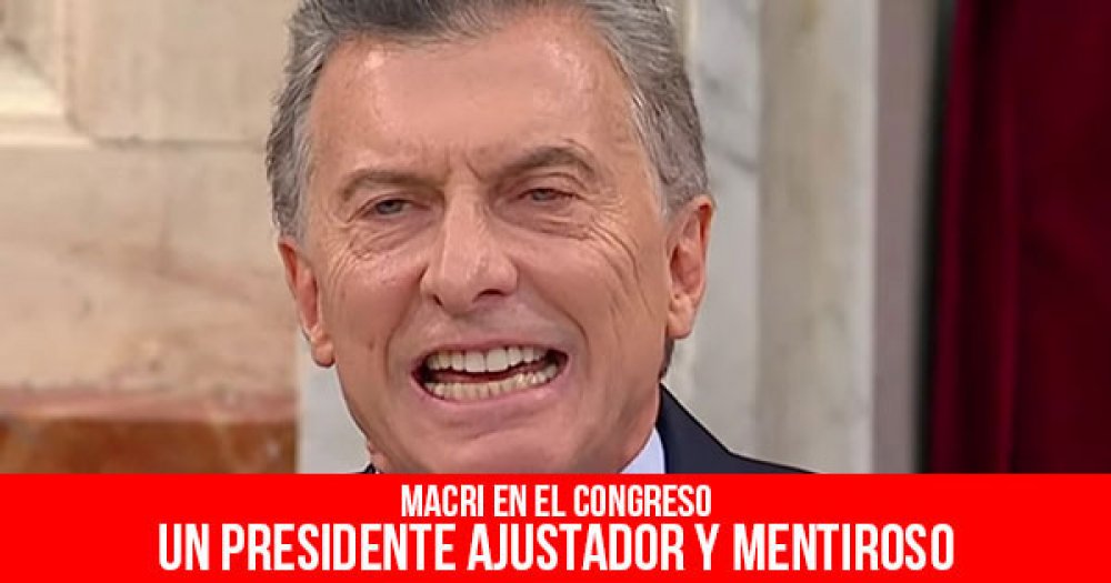Macri en el Congreso: Un presidente ajustador y mentiroso