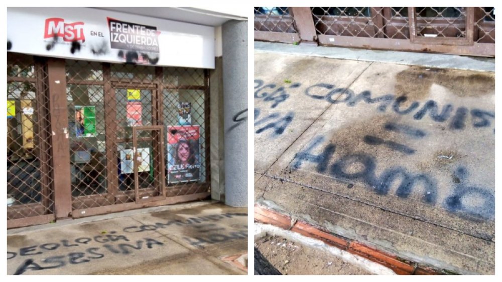 Repudio de Izquierda Socialista a ataques derechistas contra local partidario del MST y mural de PO por Mariano Ferreyra