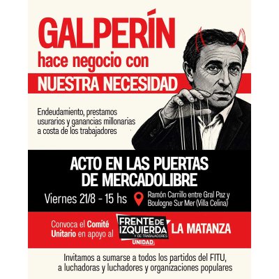 Acto de Repudio al usurero Galperin en La Matanza