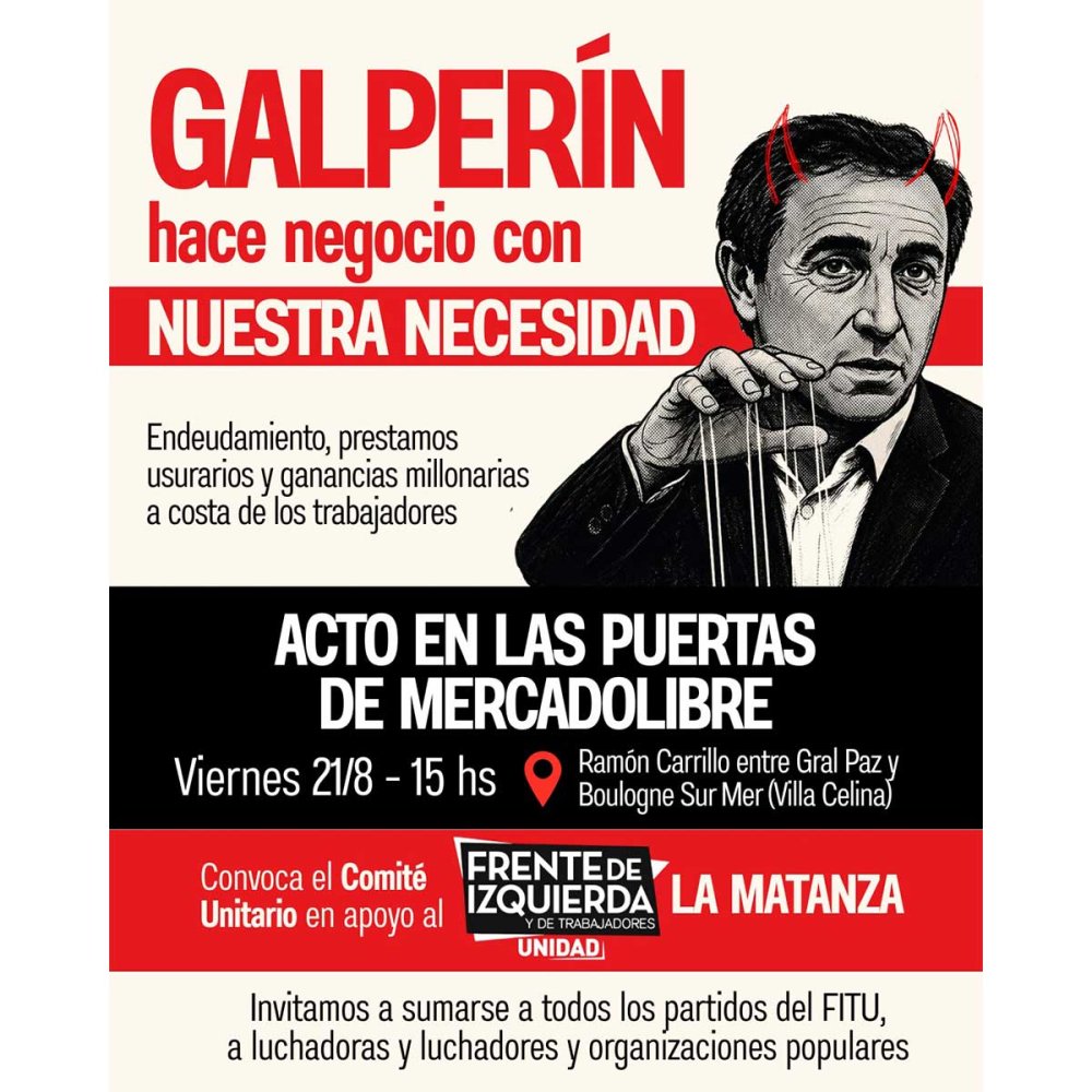 Acto de Repudio al usurero Galperin en La Matanza