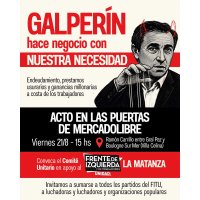Acto de Repudio al usurero Galperin en La Matanza