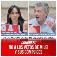 Congreso / No a los vetos de Milei y sus cómplices