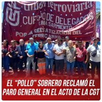 “Pollo” Sobrero reclamó el paro general en el acto de la CGT