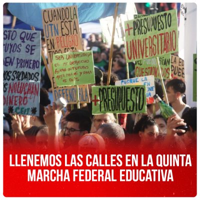 Llenemos las calles en la Quinta Marcha Federal Educativa