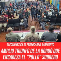 Elecciones en el Ferrocarril Sarmiento /  Amplio triunfo de la Bordó que encabeza el &quot;Pollo&quot; Sobrero