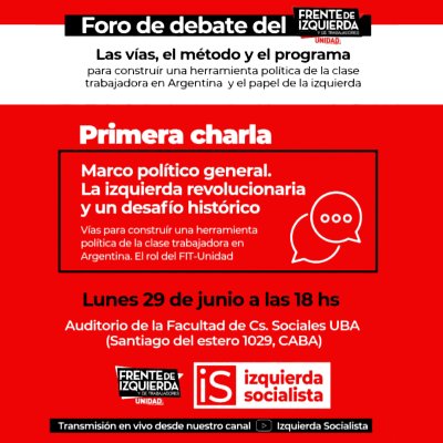 Primer debate del Frente de Izquierda Unidad
