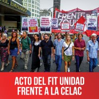 Acto del FIT Unidad frente a la Celac