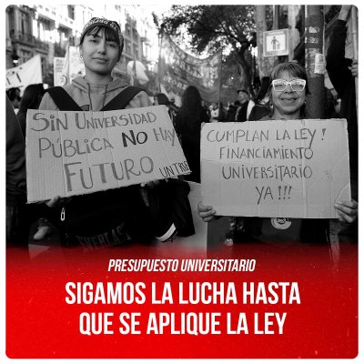 Presupuesto universitario / Sigamos la lucha hasta que se aplique la ley