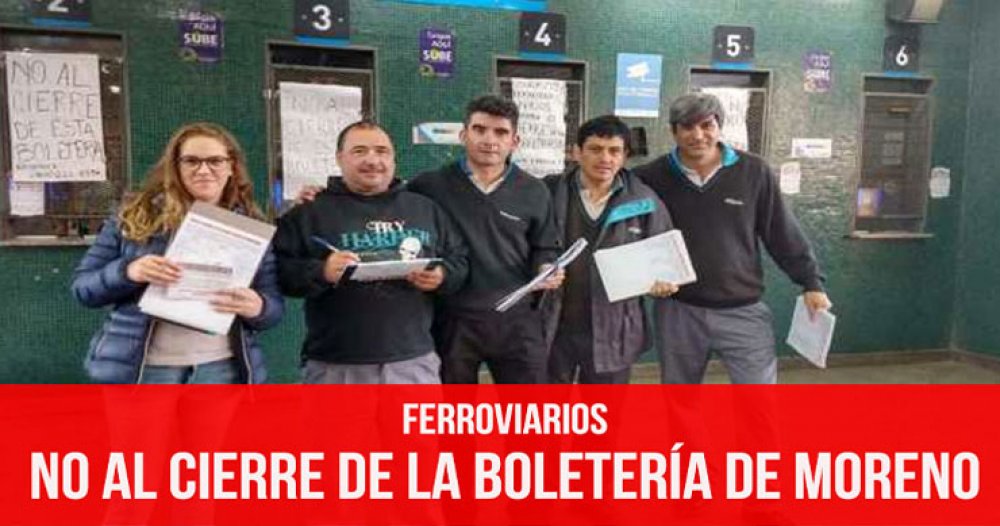 Ferroviarios: No al cierre de la boletería de Moreno