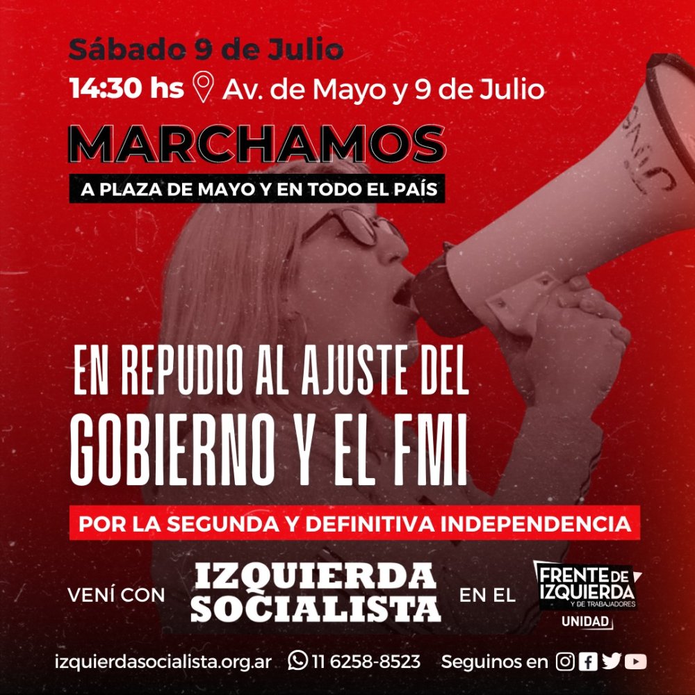 Sábado 9 de Julio / Marchamos a Plaza de Mayo y en todo el país