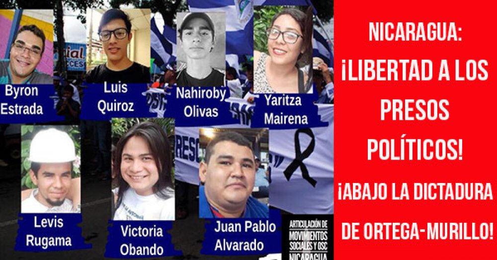 Nicaragua: ¡Libertad a los presos políticos! ¡Abajo la dictadura de Ortega-Murillo!