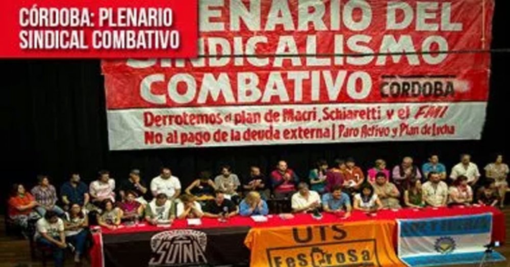 Córdoba: Plenario sindical combativo