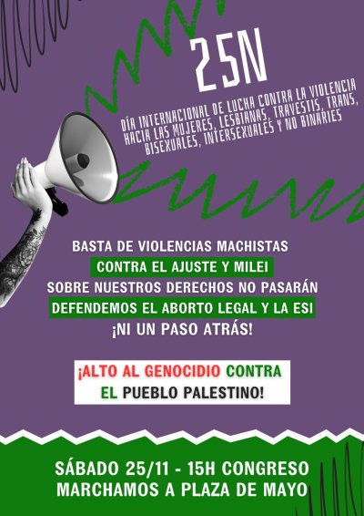 25N Día internacional de lucha contra las violencias de género / Mercedes Trimarchi: "Marchamos contra la reacción patriarcal de Milei-Villaruel.”