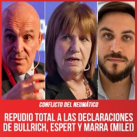 Conflicto del neumático / Repudio total a las declaraciones de Bullrich, Espert y Marra (Milei)