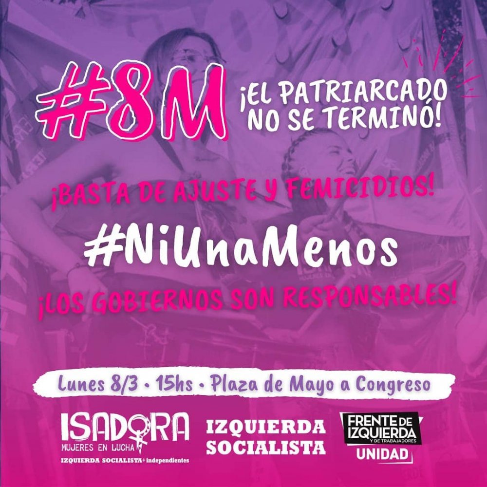 8M 15HS – Plaza de Mayo a Congreso – “El patriarcado no se terminó”