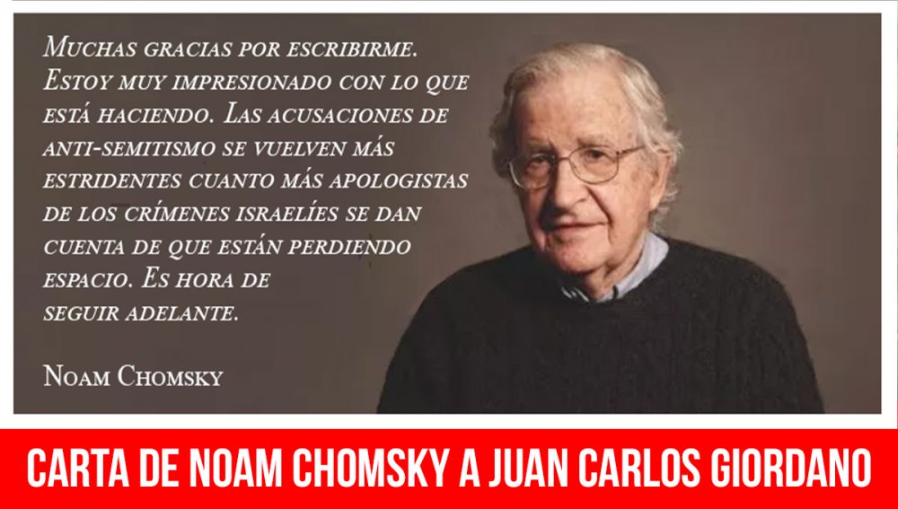 Carta de Noam Chomsky a Juan Carlos Giordano