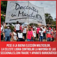 Pese a la buena elección Multicolor, la Celeste logra controlar la mayoría de las seccionales,con fraude y aparato burocrático