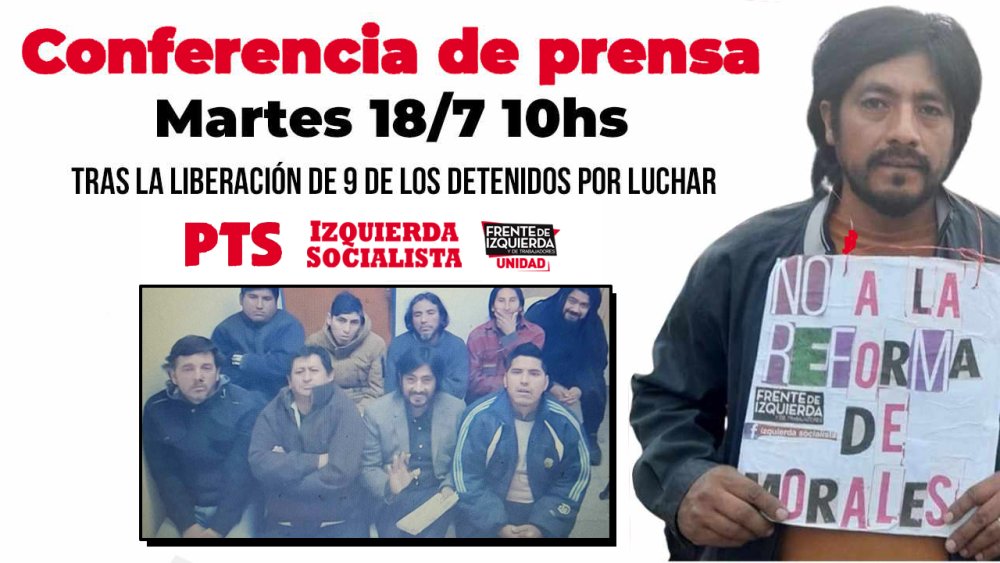 Conferencia de prensa tras la liberación de nueve de los detenidos en Jujuy