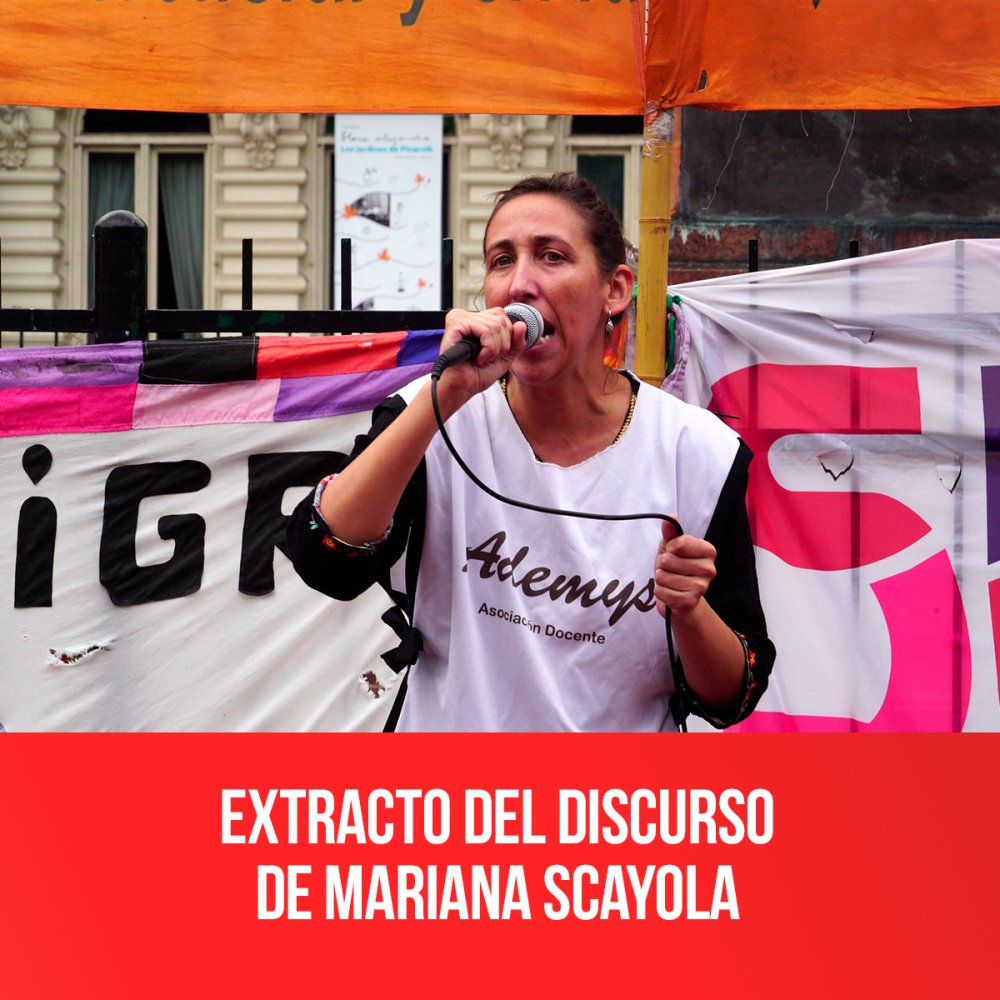 Extracto del discurso de Mariana Scayola